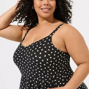 Torrid Black and White Bird Print Mini Dress